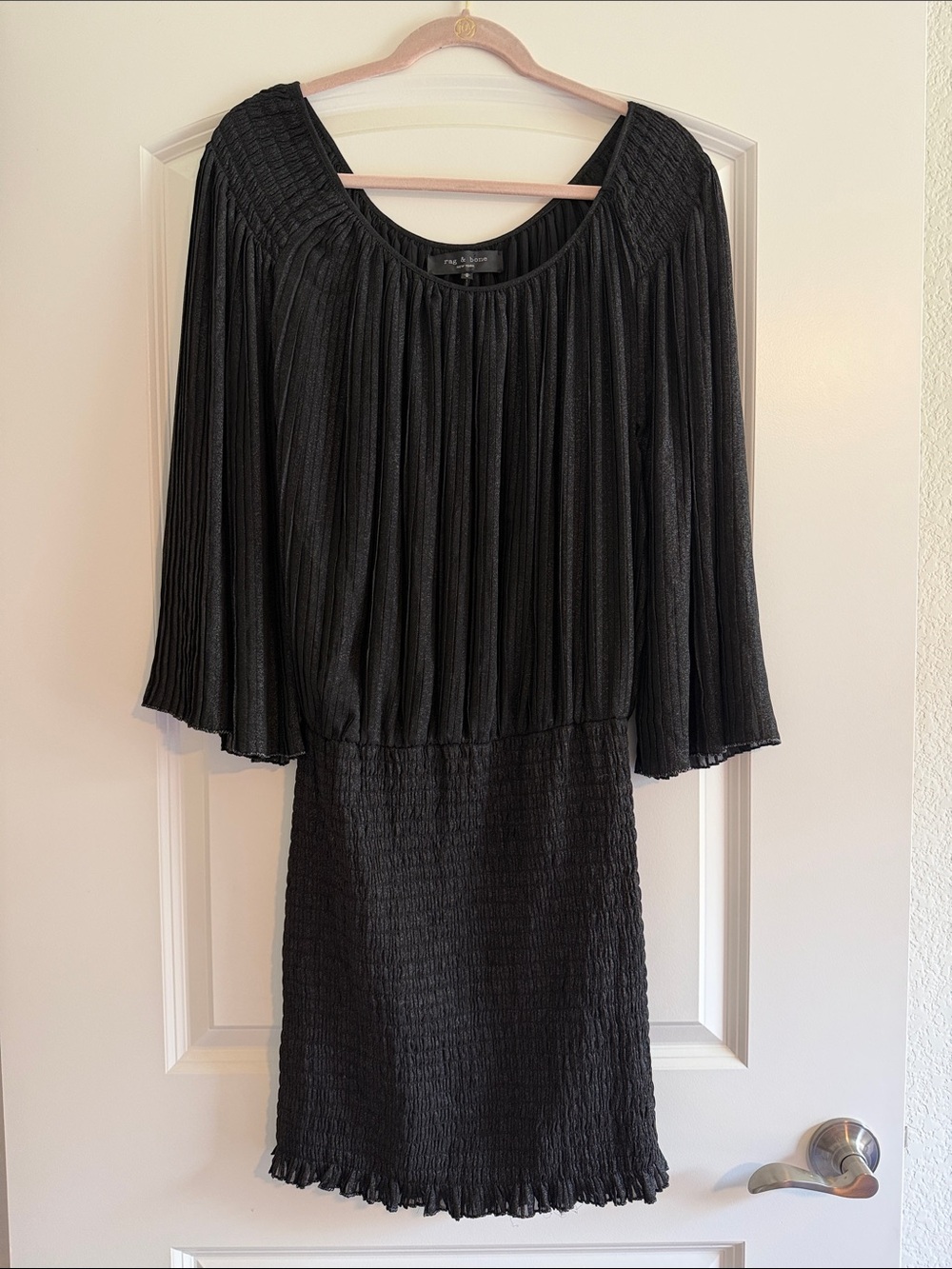 Rag and Bone Pleated Little Black Dress
